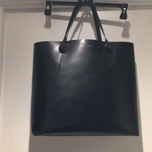 Foley + Corinna Large Black Leather Tote